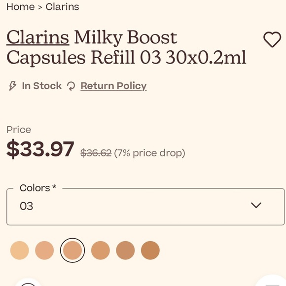 CLARINS Milky Boost Foundation Capsules Refill 03 30x0.2ml Eco-Pack - Picture 4 of 4